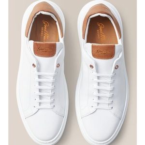 Good Man Brand Classic Legend London Leather White and Brown Sneakers Size 8.5